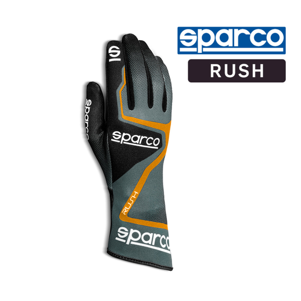 Guante Sparco Rush Kart de color gris con amarillo, talla 8 Guante Sparco Rush Kart de color gris con amarillo, talla 8